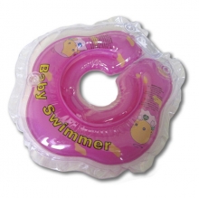 Круг для купания детей BABYSWIMMER на шею от 0 до 24 месяцев, Розовый