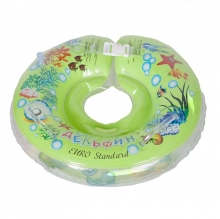 Круг для купания младенцев на шею с погремушками и ручками Delfin EUROSTANDART, Дельфин Зеленый DES230414-green